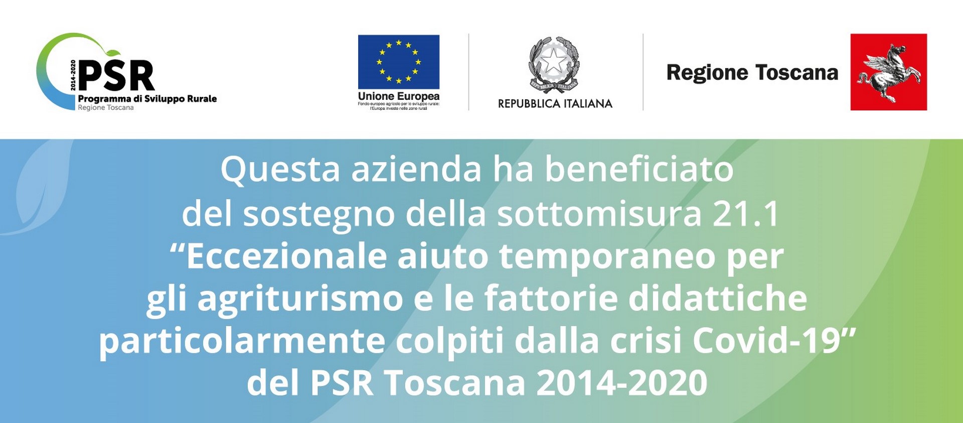 PSR Toscana 2014-2020 — Eccezionale aiuto temporaneo sottomisura 21.1